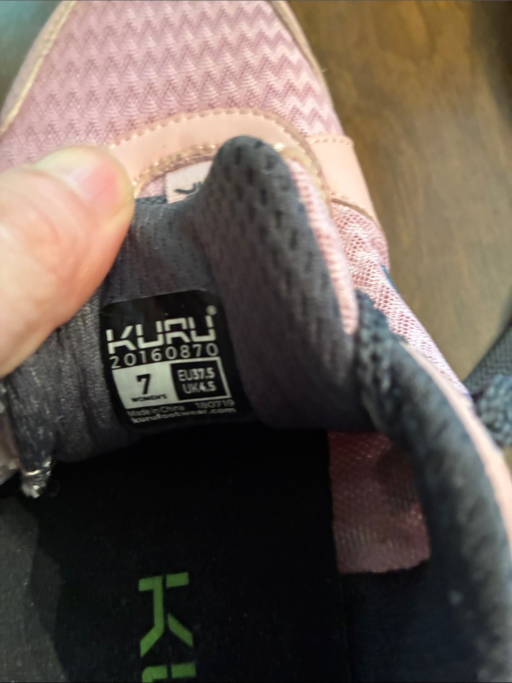 Kuru Women’s Pink Athletic Sneakers with Gray Accents - Picture 3 of 3